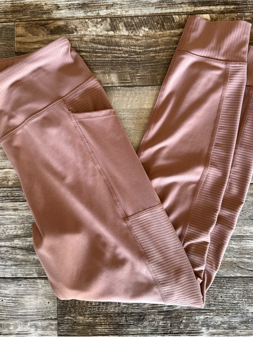 AVIA Women’s Large Mauve /Tan Jogger Yoga Pants Casual Gym Yoga 28”x26” Pockets